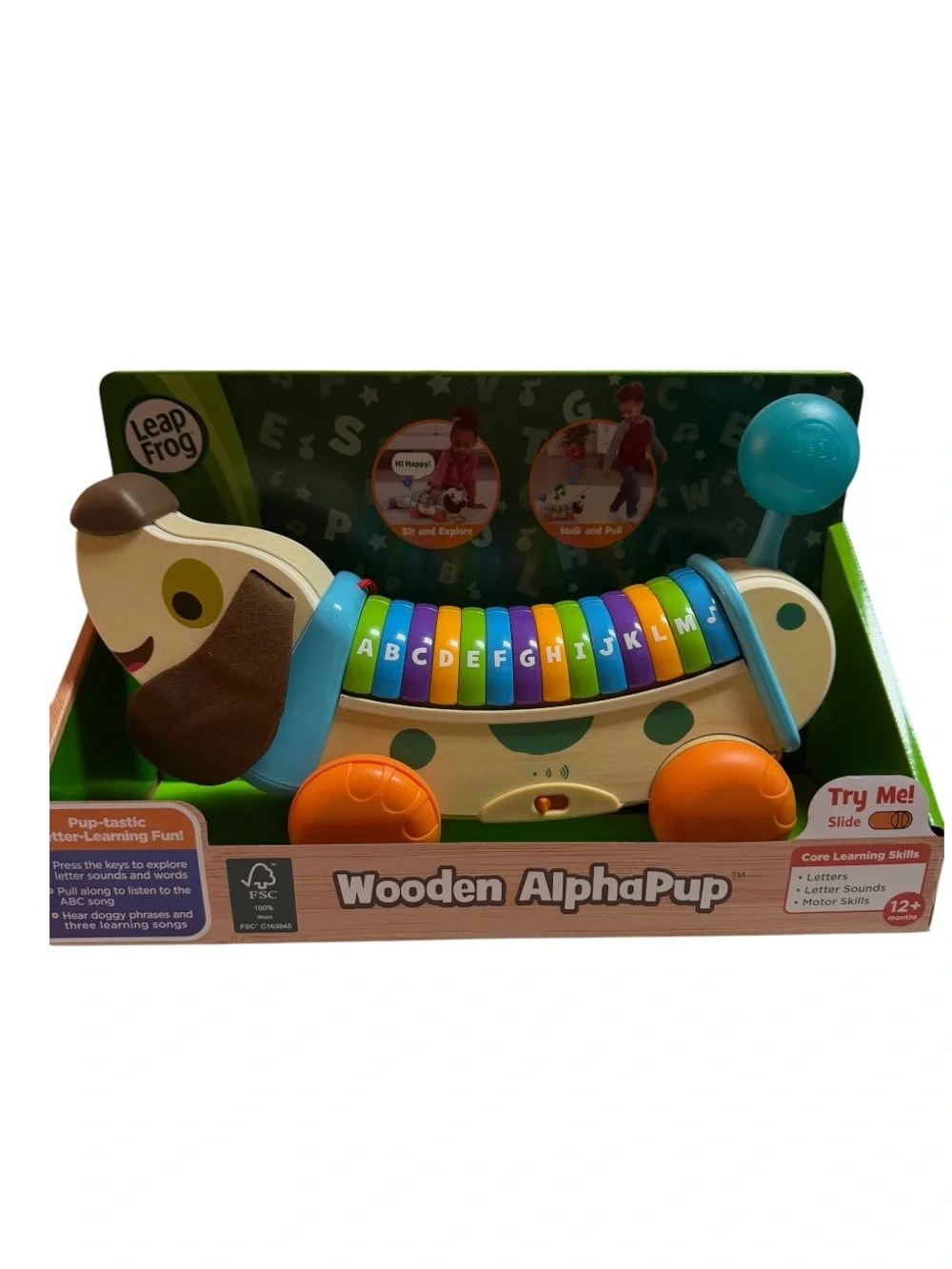 LeapFrog® Wooden AlphaPup™ Pull-Along Alphabet Dog New In Box